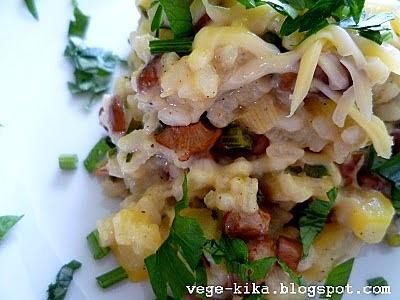 Risotto z kurkami i cukinią
