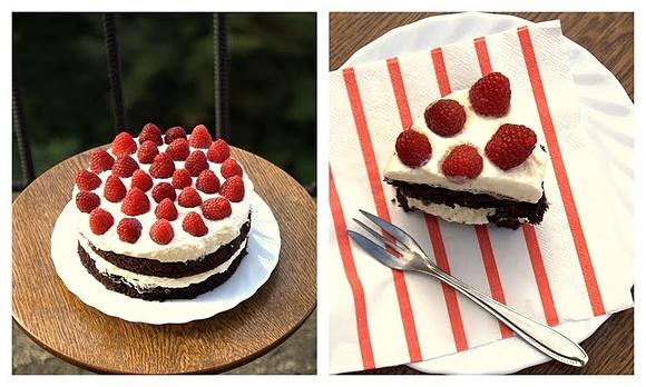 Devil's food cake z malinami - lekki i słodki deser