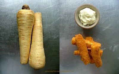 Chrupiące chipsy pietruszkowe z aioli