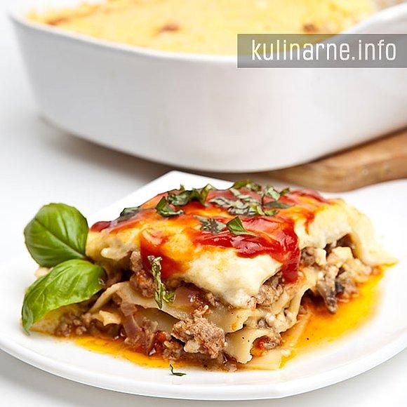 Lazania z pieczarkami