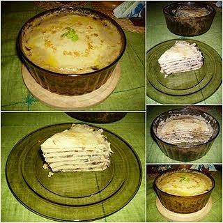 Tort naleśnikowy z pieczarkami
