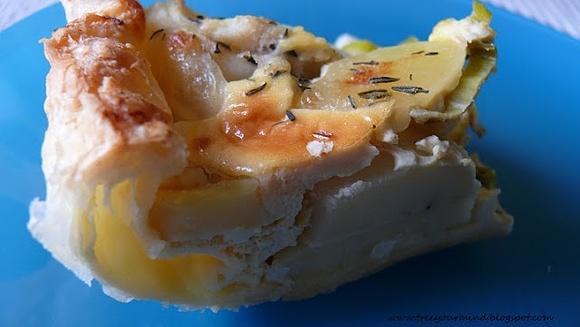 Tarta porowo-ziemniaczana z mozzarellą