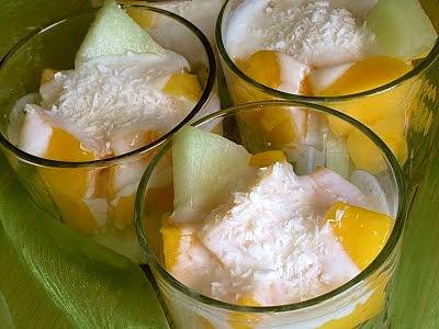 Deser z mango i melonem