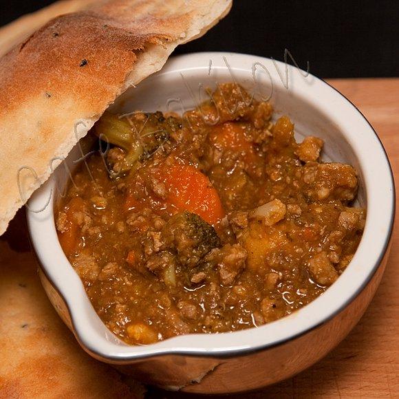 Curry z mielonym mięsem i soczewicą
