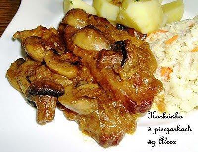 Karkówka w pieczarkach