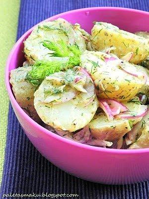 Ziemniaczki w sosie musztardowym i burgery drobiowe z cukinią