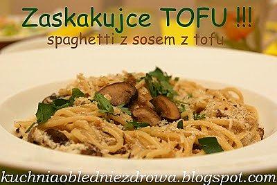 Spaghetti z borowikami i sosem z tofu