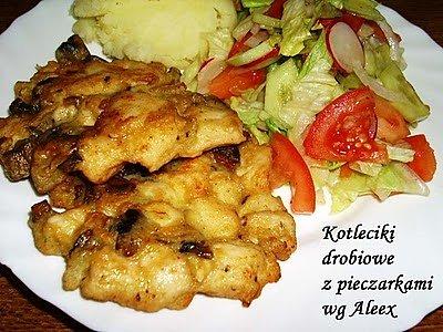 Drobiowe kotleciki z pieczarkami
