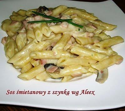 Sos śmietanowy z szynką