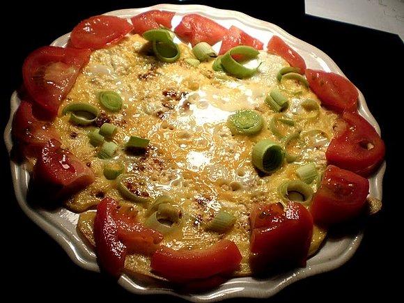 Omlet serowy z porem