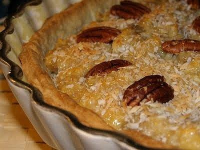 Tarta bananowa z kokosem i pecanami