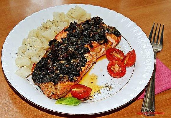 Łosoś w panierce z nori