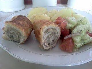 Roladki schabowe z pieczarkami i serem