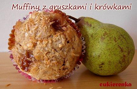 Muffiny z gruszkami, kokos i krówki