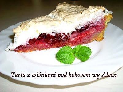 Tarta z wiśniami i kokosem wg Aleex