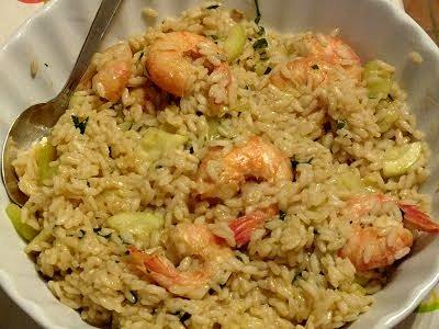 Risotto z krewetkami i cukinią