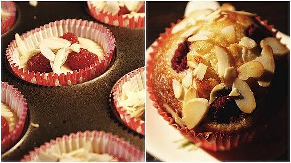 Muffinki z malinami i migdałami
