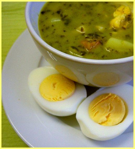 Zupa szczawiowa z jajkiem na twardo