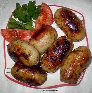 Pieczona biała kiełbasa