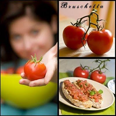 Bruschetta z pomidorami i bazylią