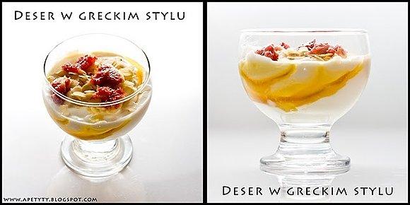 Deser grecki z jogurtem, figami i migdałami