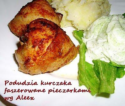 Podudzia kurczaka faszerowane pieczarkami