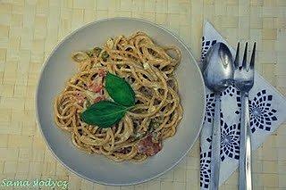 Spaghetti z gorgonzolą i groszkiem