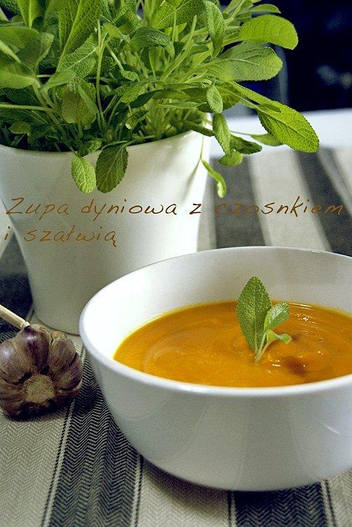 Zupa dyniowa z czosnkiem i szałwią