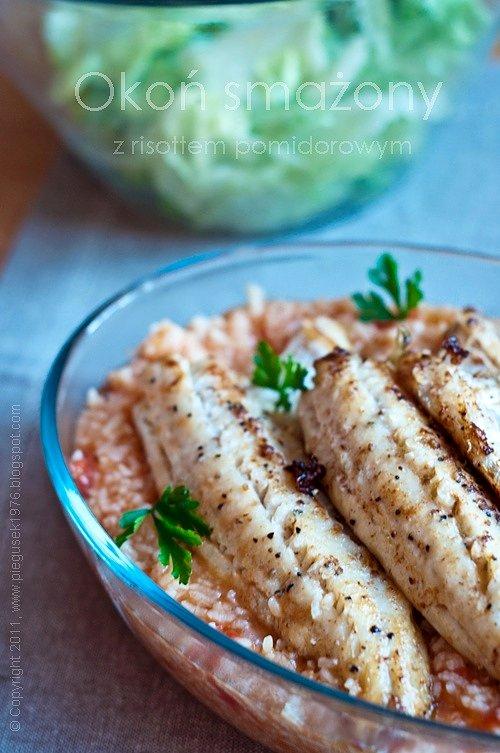 Okoń smażony z risotto pomidorowym
