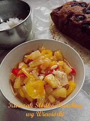 Kurczak słodko-kwaśny i bananowy chlebek z wiśniami