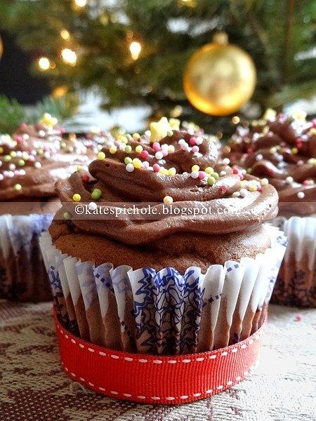 Chocolate cupcake wesołych świąt