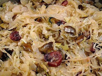 Kapusta z grzybami i żurawiną