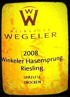 Riesling spätlese dry 2008 winkeler hasensprung