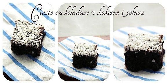 Moje ulubione ciasto czekoladowo-kokosowe z polewą