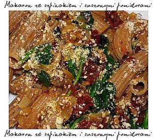 Viva la pasta makaron orkiszowy ze szpinakiem i suszonymi pomidorami