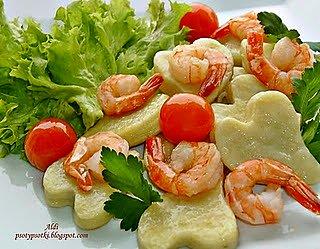 Serduszkowe gnocchi w sosie z krewetek