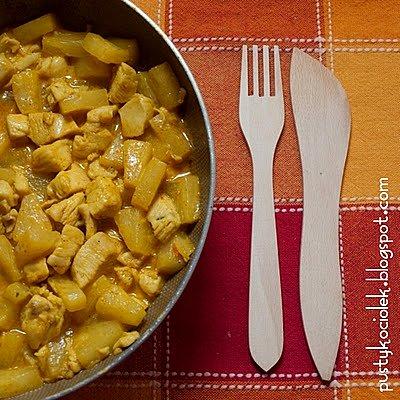 Kurczak z ananasem curry na obiad
