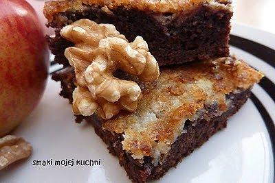 Marmurkowe brownie z serową masą i orzechami