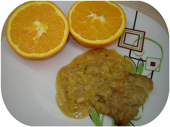Dorsz w pomarańczowym sosie