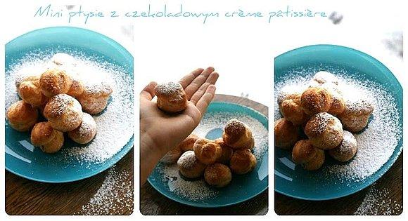 Mini ptysie z czekoladowym creme patissiere
