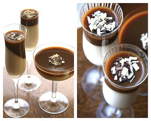 Deser w kieliszkach - kokosowa panna cotta z kawową galaretką