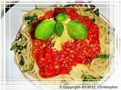 Spaghetti z sosem bolognese według Christophera