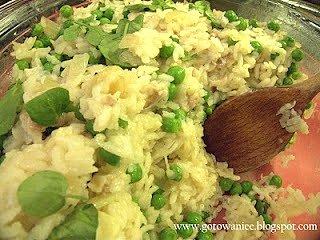 Pieczone risotto z rybą