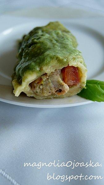 Cannelloni w zielonym sosie szpinakowym