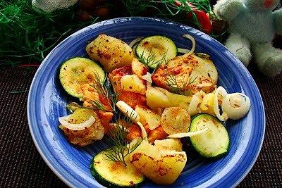 Warzywa grillowane z kurczakiem