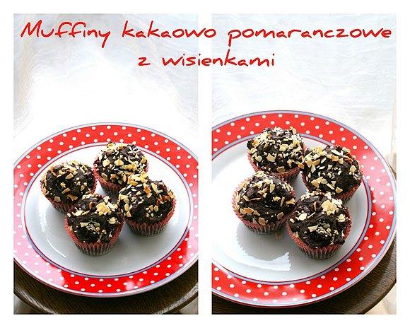 Kakaoowo-pomarańczowe muffinki z wisienkami