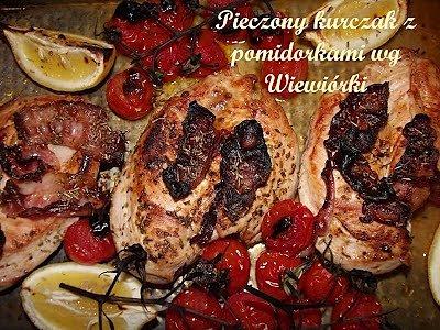 Kurczak pieczony z pomidorkami i małżonami