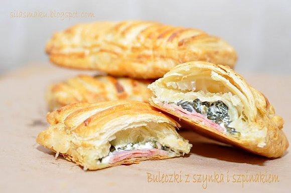 Bułeczki francuskie z szynką i szpinakiem