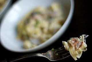 Tagliatelle z bekonem i grzybami