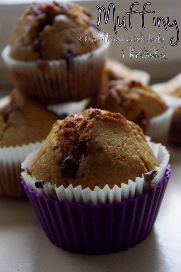 Muffiny z krówką i kawałkami czekolady